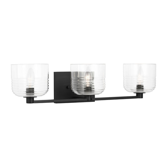 Lochdale Three Light Vanity in Midnight Black