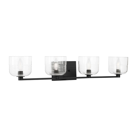 Lochdale Four Light Vanity in Midnight Black