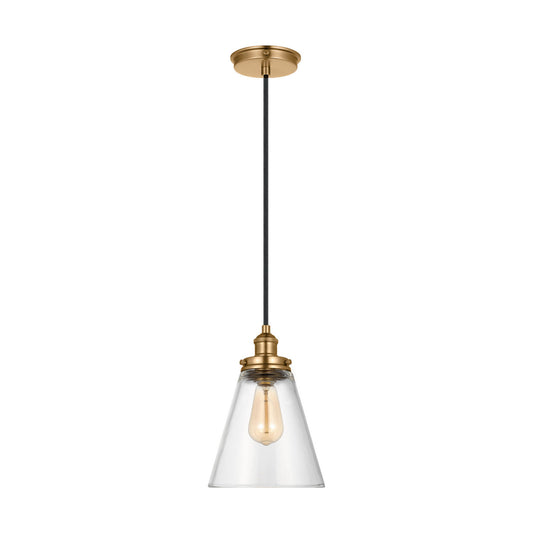 Baskin One Light Pendant in Satin Brass