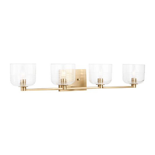 Lochdale Four Light Vanity in Satin Brass