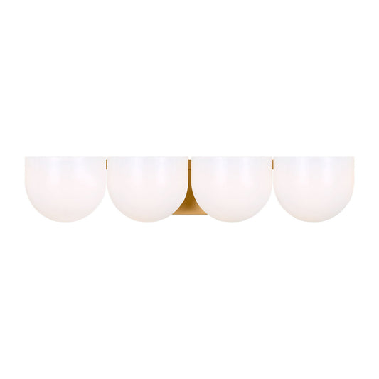 Cheverny Four Light Vanity in Burnished Brass