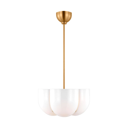 Cheverny Four Light Pendant in Burnished Brass