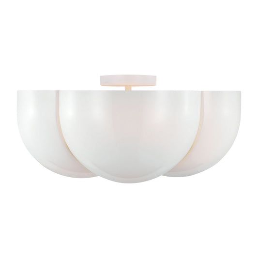 Cheverny Four Light Semi-Flush Mount in Matte White