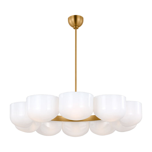 Cheverny Ten Light Chandelier in Burnished Brass