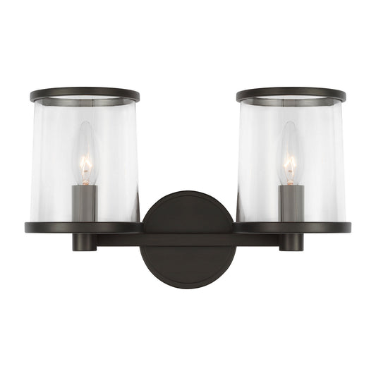 Reynolds Two Light Vanity in Aged Iron
