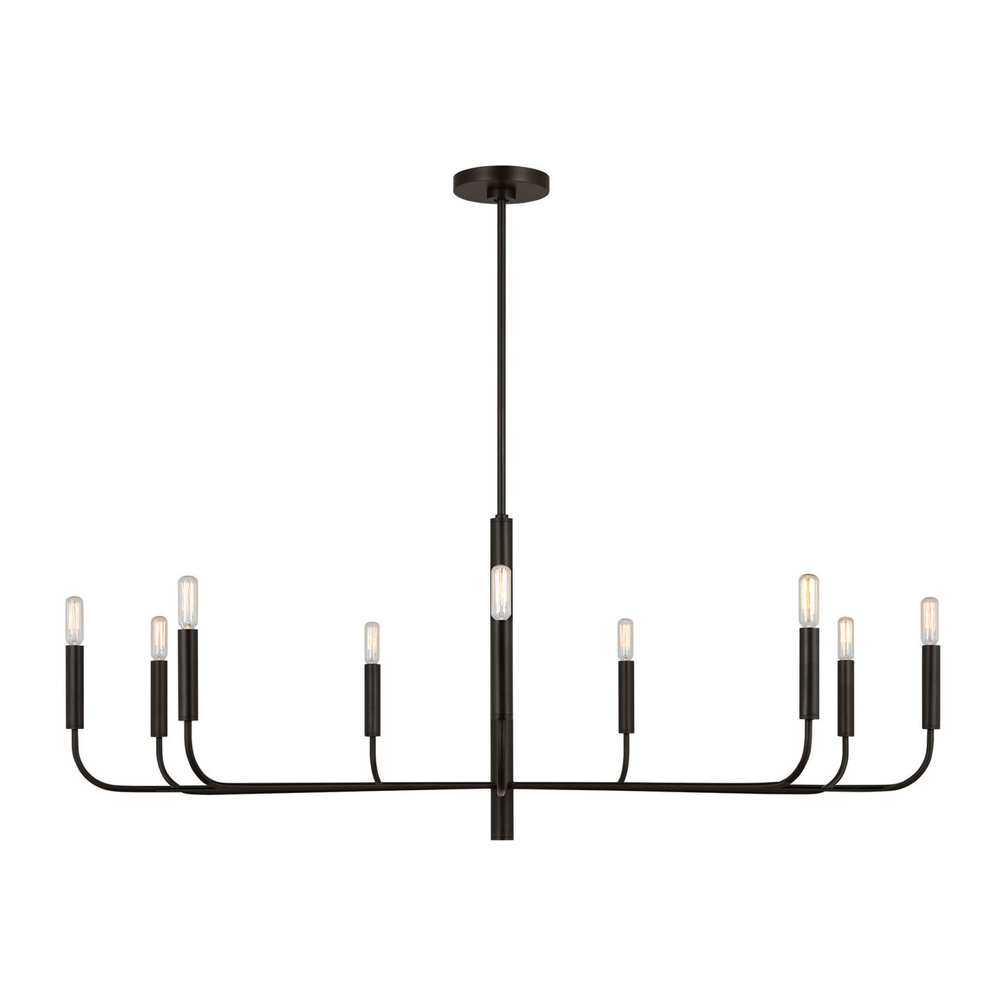 Brianna Nine Light Chandelier in Aged Iron