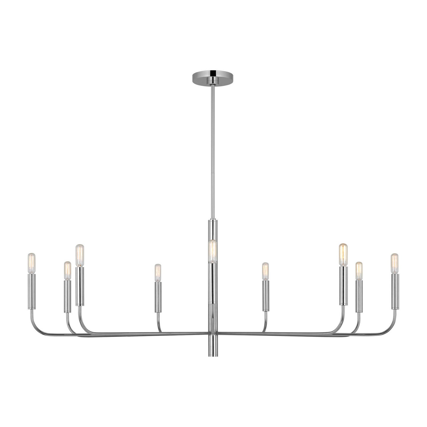 Brianna Nine Light Chandelier in Polished Nickel