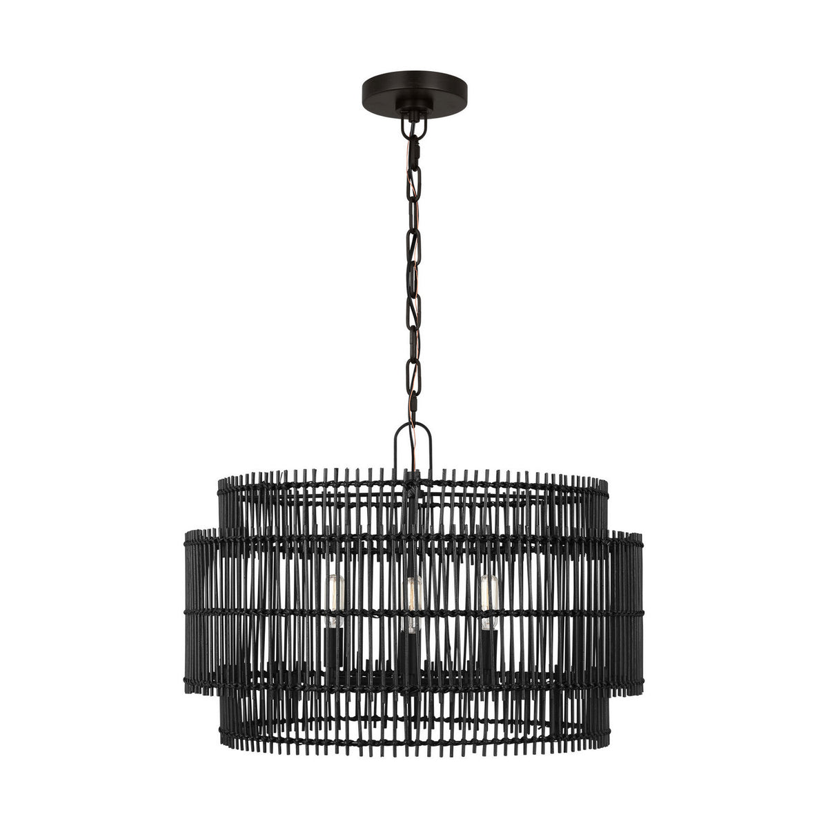 Elio Four Light Pendant in Aged Iron