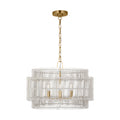 Elio Four Light Pendant in Burnished Brass