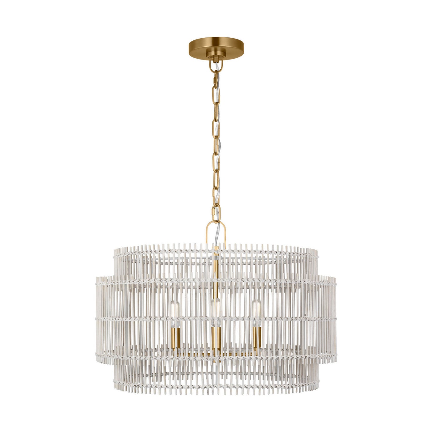 Elio Four Light Pendant in Burnished Brass