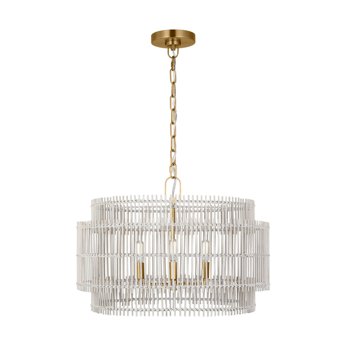 Elio Four Light Pendant in Burnished Brass