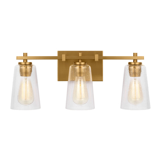 Mercer Three Light Vanity in Burnished Brass