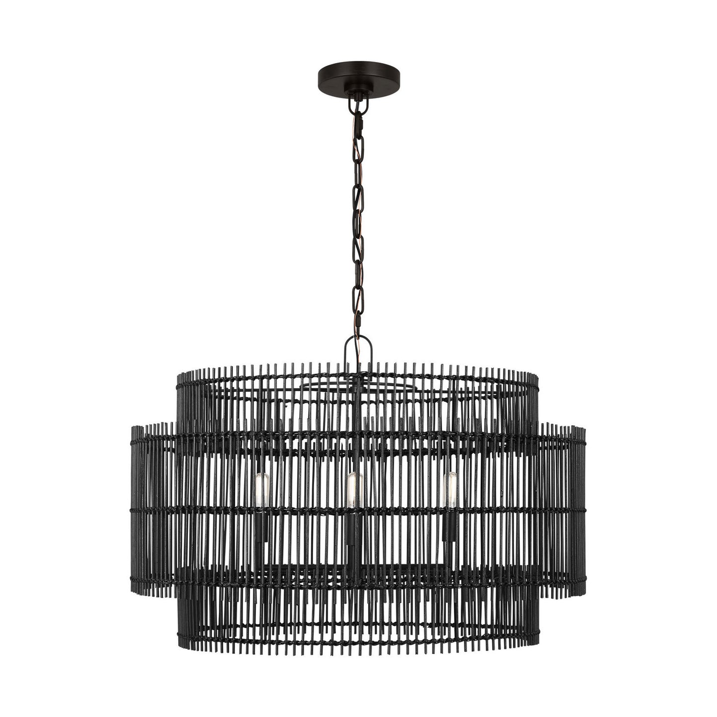 Elio Four Light Pendant in Aged Iron
