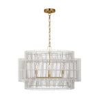 Elio Four Light Pendant in Burnished Brass