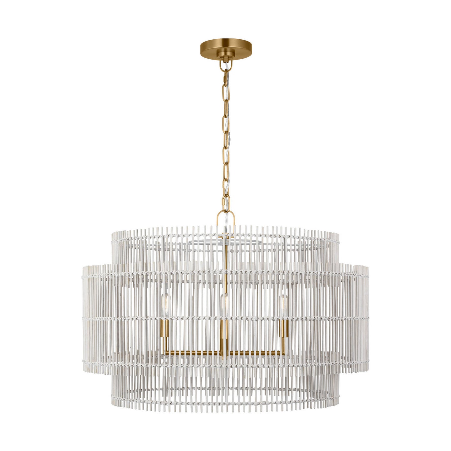 Elio Four Light Pendant in Burnished Brass