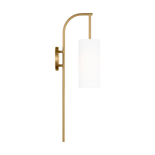 Lowell One Light Wall Sconce in Burnished Brass