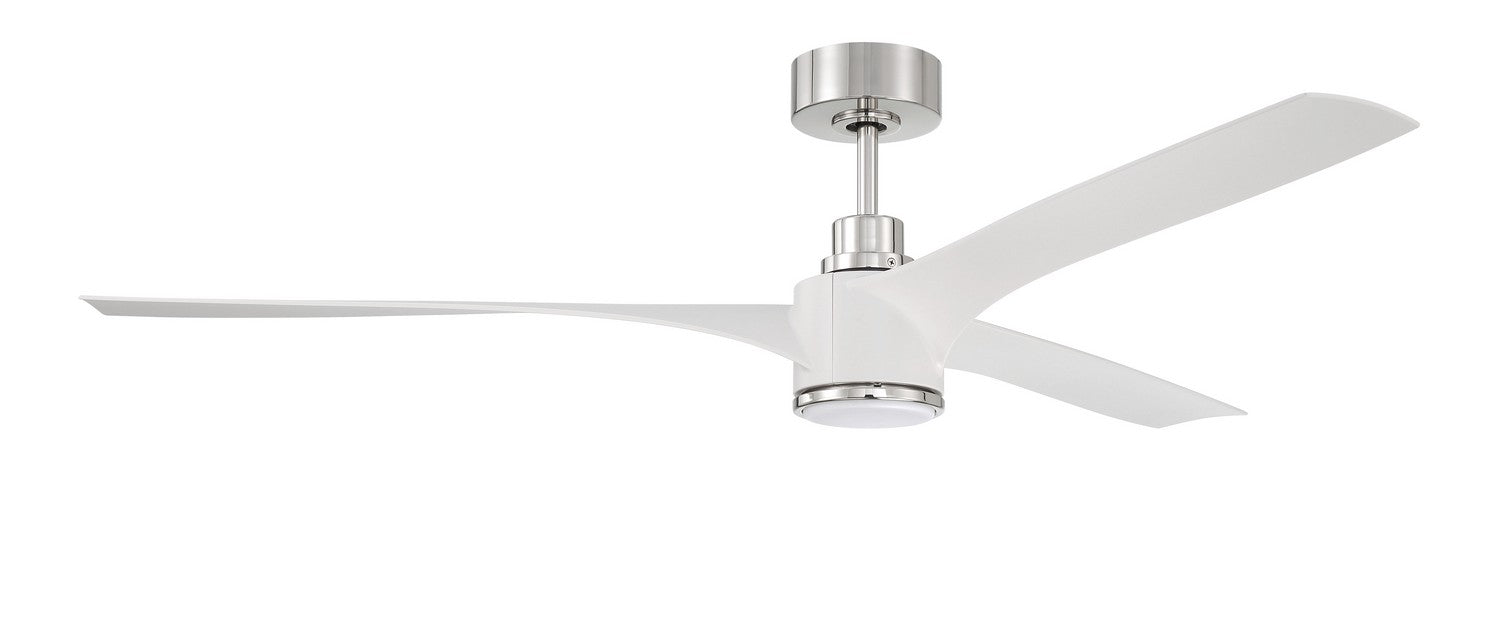Craftmade - PHB60WPLN3-NWF - 60" Ceiling Fan - Phoebe 60" Indoor Ceiling Fan without Wifi - White/Polished Nickel