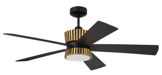 Theiry 52" Ceiling Fan no Wifi 52" Ceiling Fan in Flat Black/Satin Brass