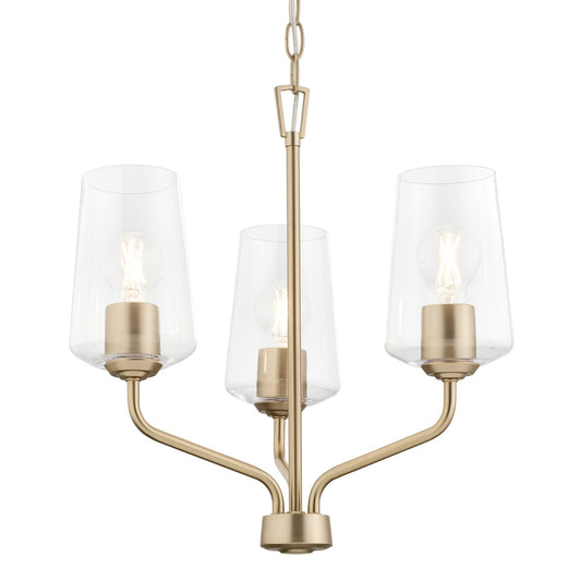 Celino Three Light Chandelier in Champagne Bronze