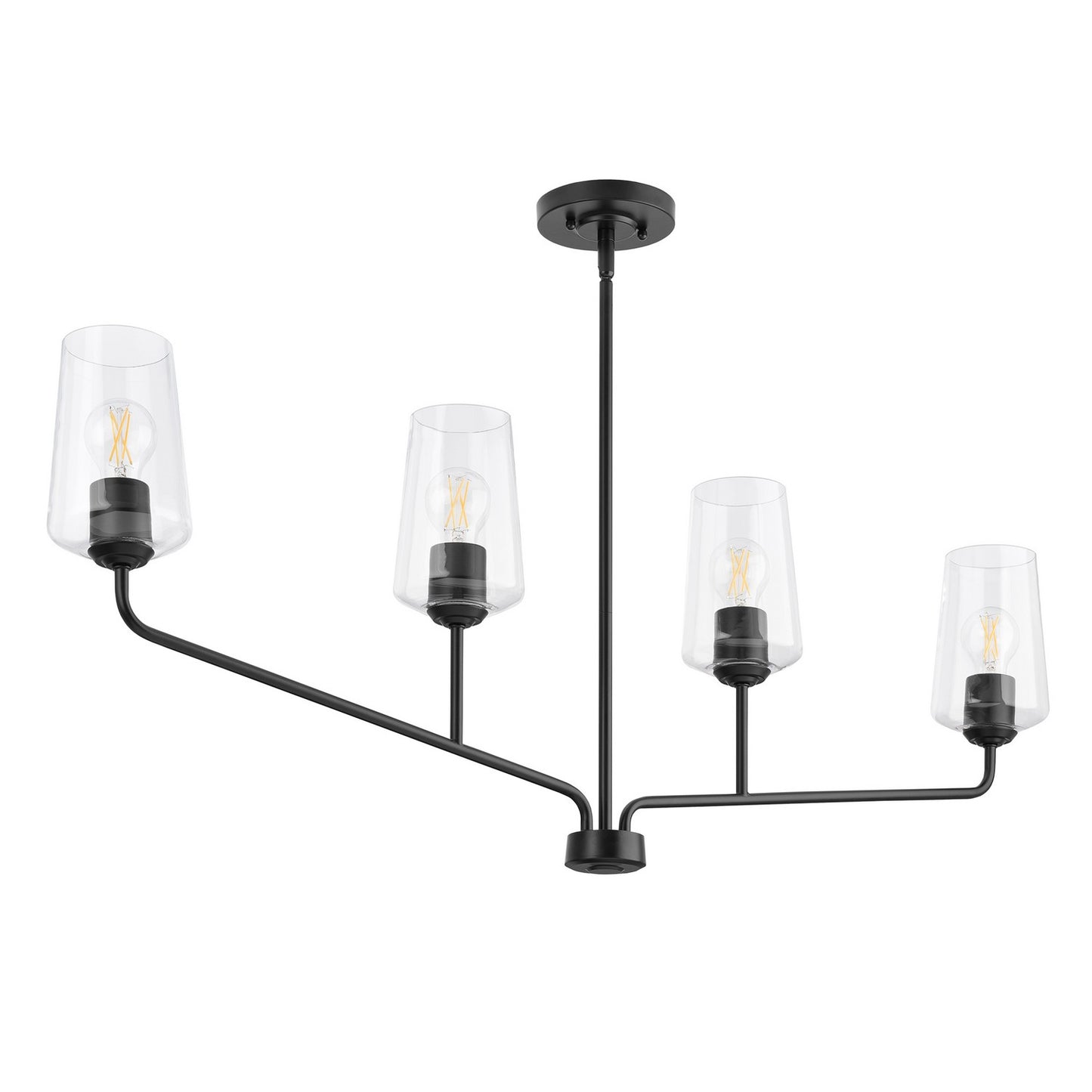 Celino Four Light Linear Chandelier in Black