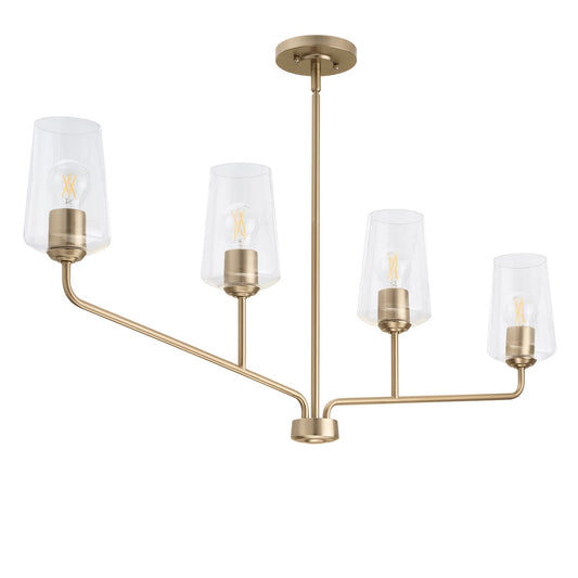 Celino Four Light Linear Chandelier in Champagne Bronze