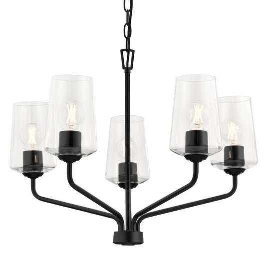 Celino Five Light Chandelier in Black