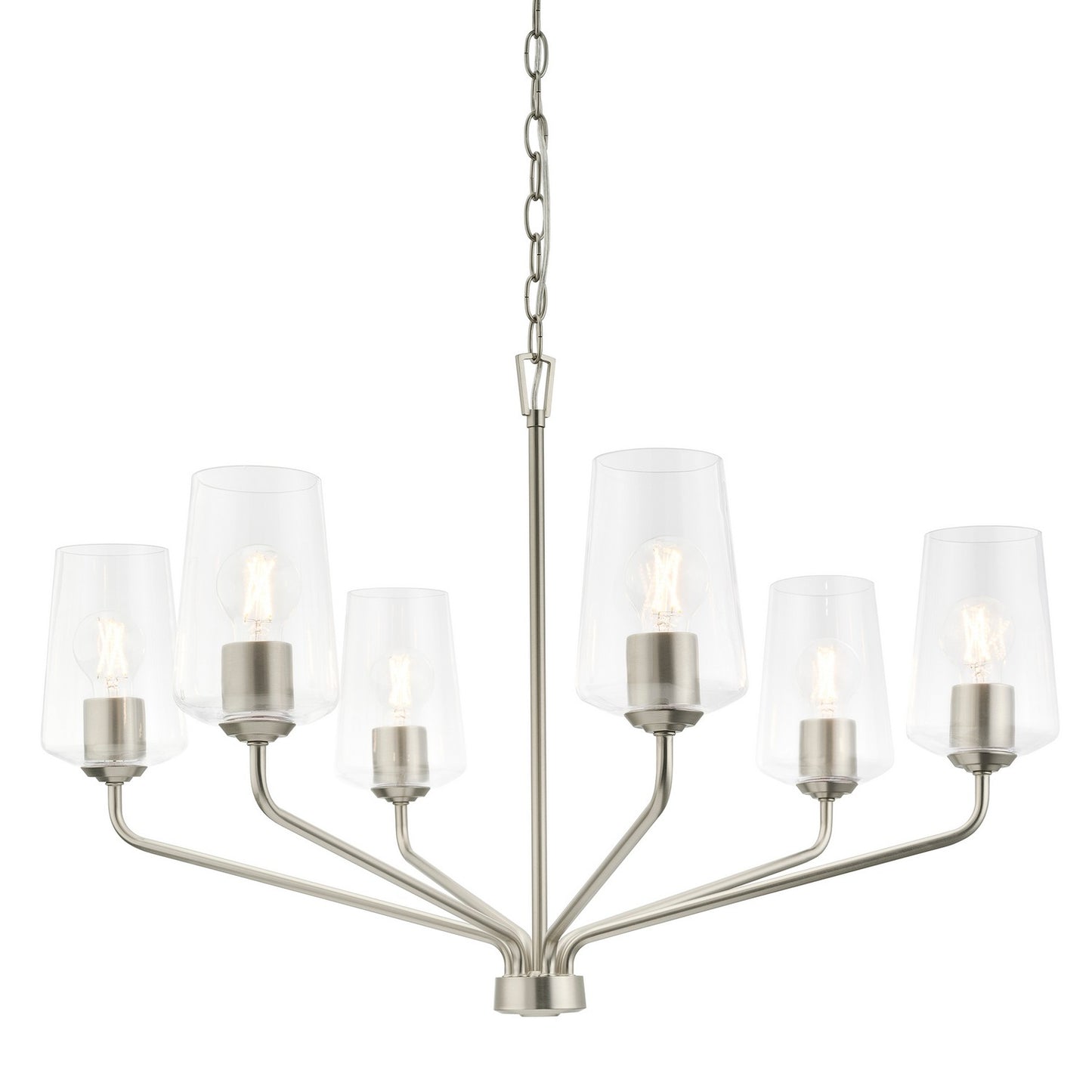 Celino Six Light Chandelier in Brushed Nickel