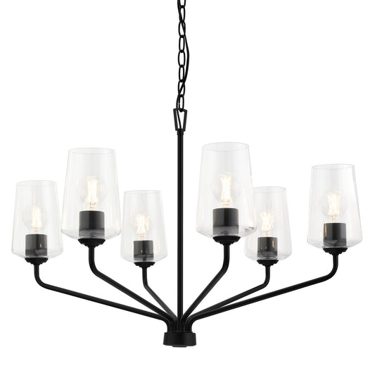 Celino Six Light Chandelier in Black