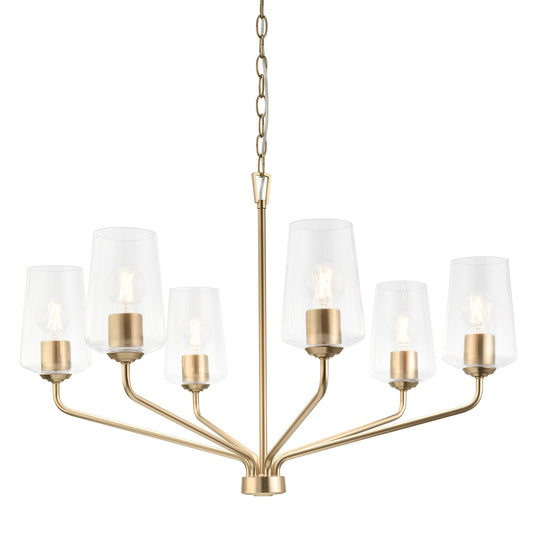 Celino Six Light Chandelier in Champagne Bronze