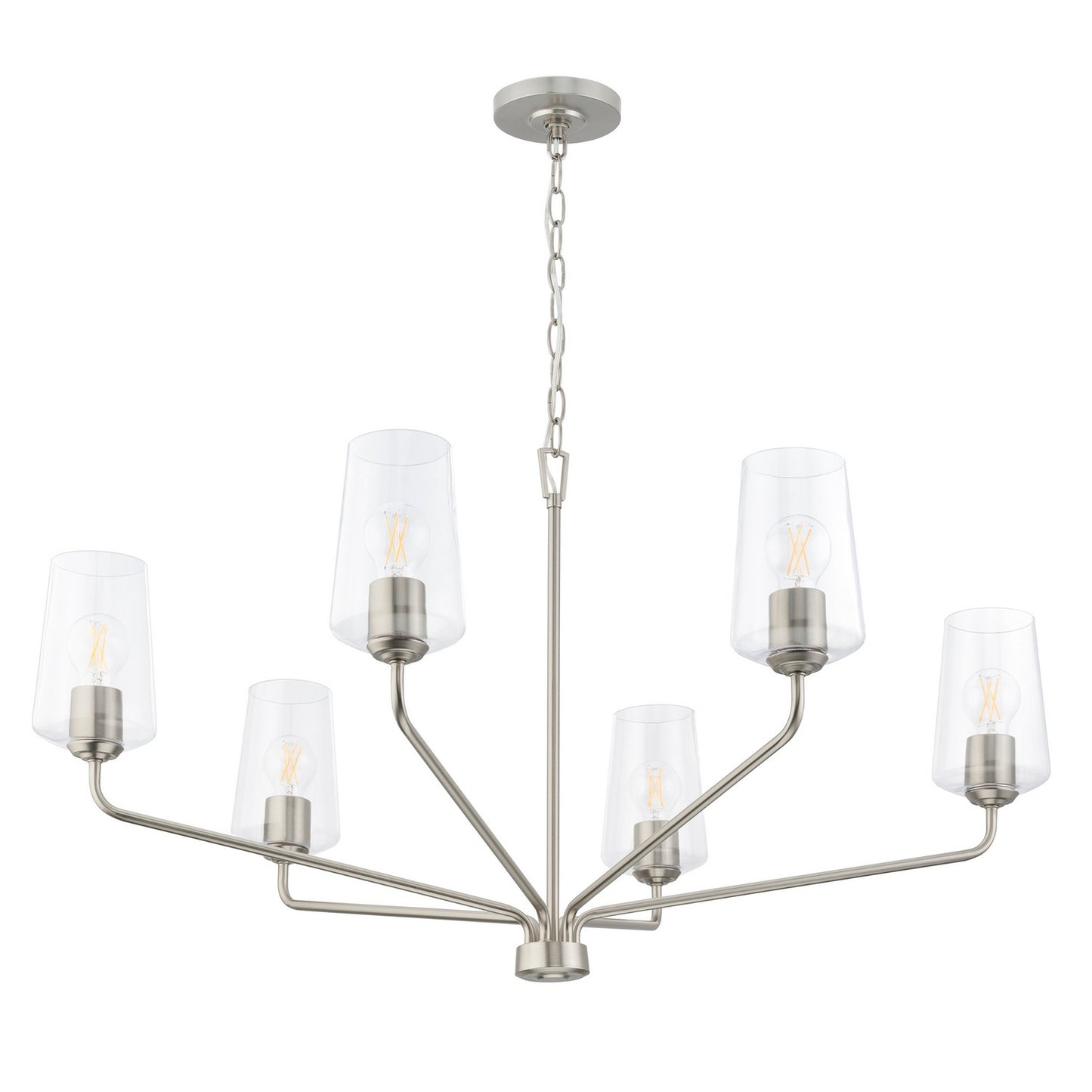 Celino Six Light Chandelier in Brushed Nickel