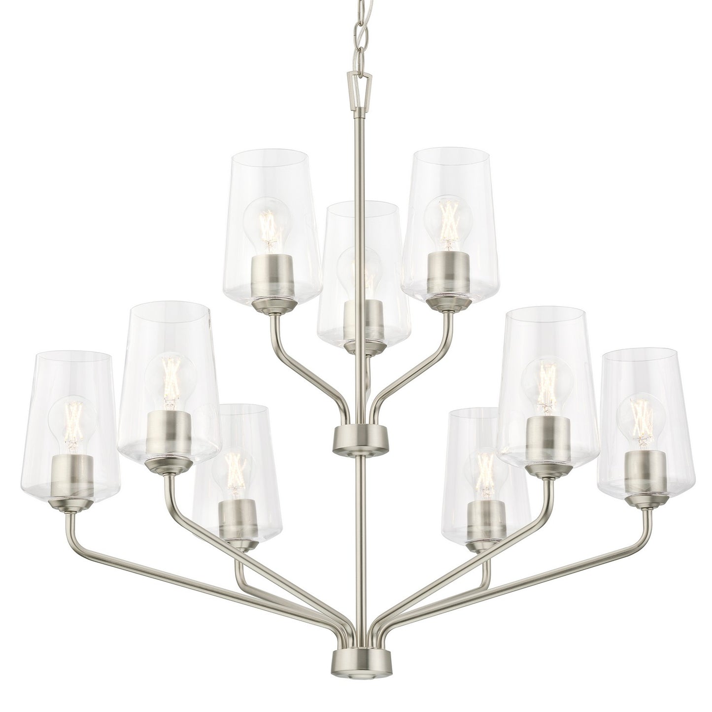 Progress Lighting - P400445-009 - Nine Light Chandelier - Celino - Brushed Nickel
