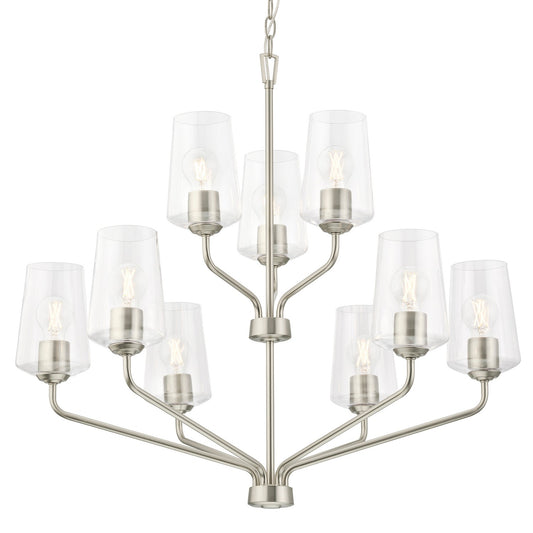 Celino Nine Light Chandelier in Brushed Nickel