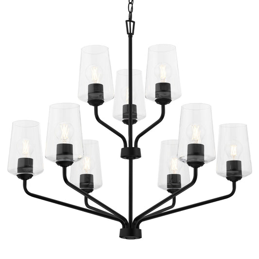 Celino Nine Light Chandelier in Black