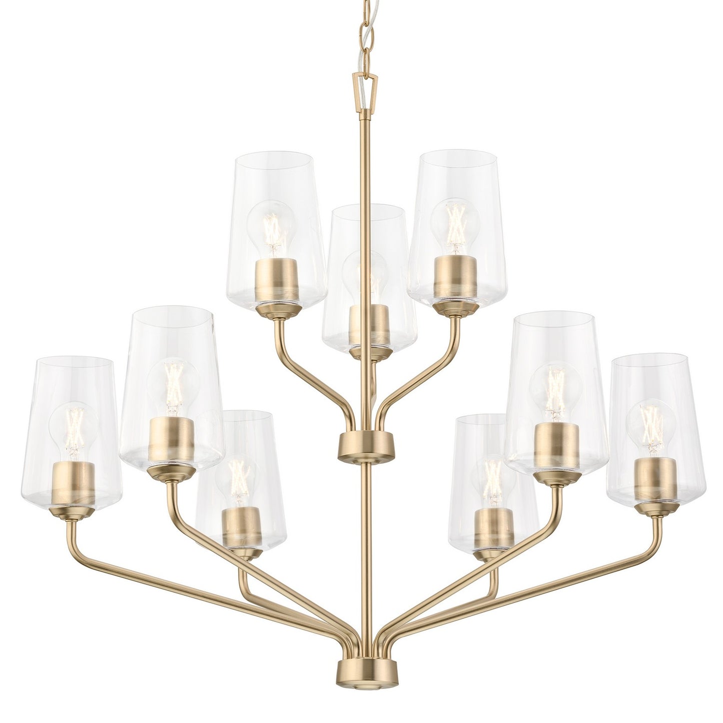 Celino Nine Light Chandelier in Champagne Bronze
