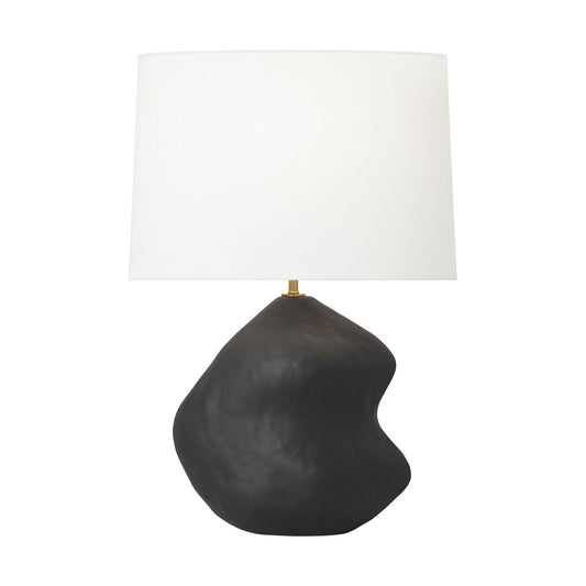 Broxton One Light Table Lamp in Rough Black Ceramic