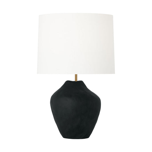 Cadley One Light Table Lamp in Rough Black Ceramic