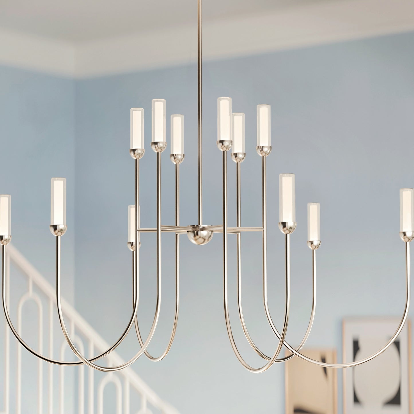 Moraine LED Chandelier in Polished Nickel