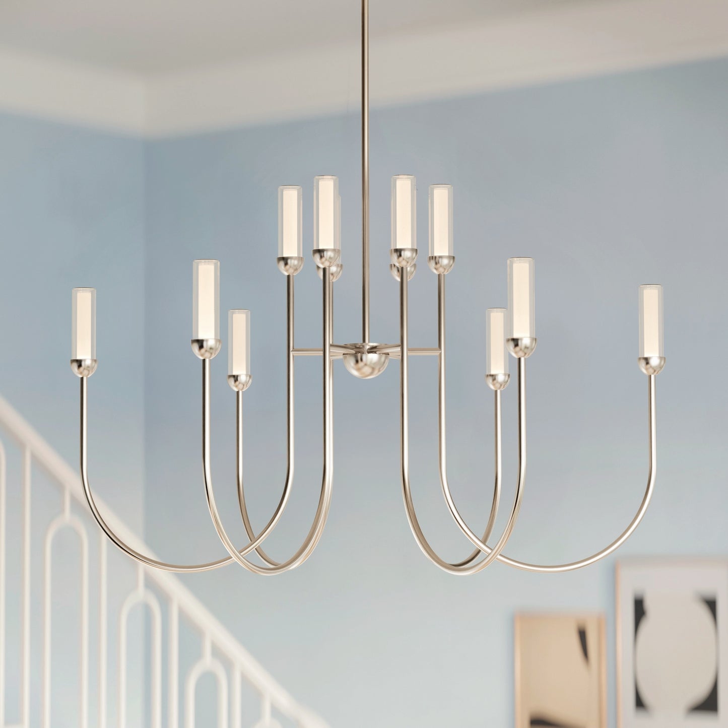 Moraine LED Chandelier in Polished Nickel