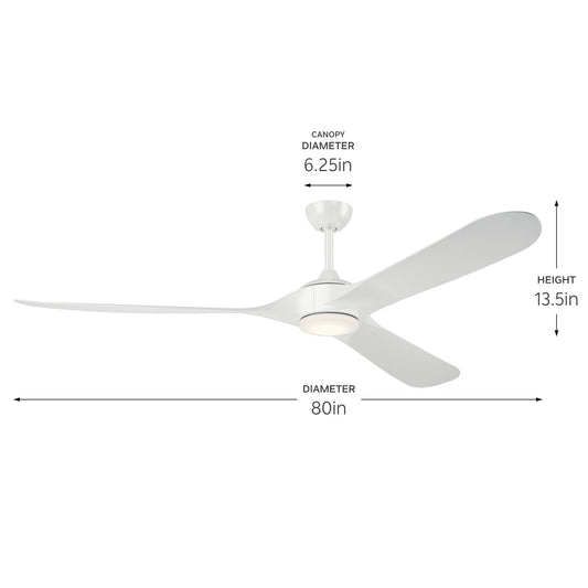 Mylo 80"Ceiling Fan in White