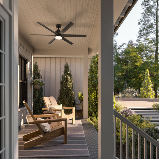 Loa 65"Ceiling Fan in Satin Black