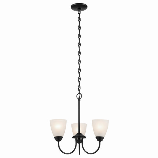 Jolie Three Light Mini Chandelier in Black