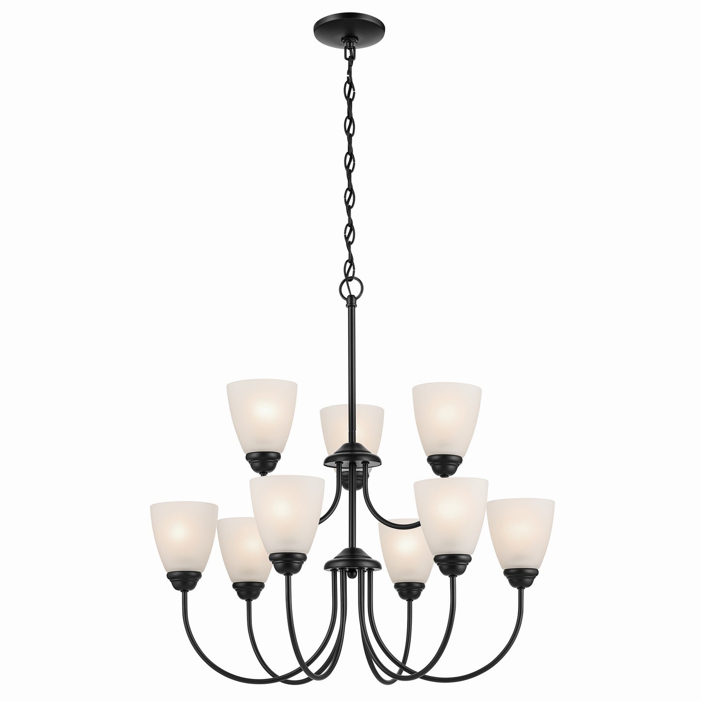 Jolie Nine Light Chandelier in Black