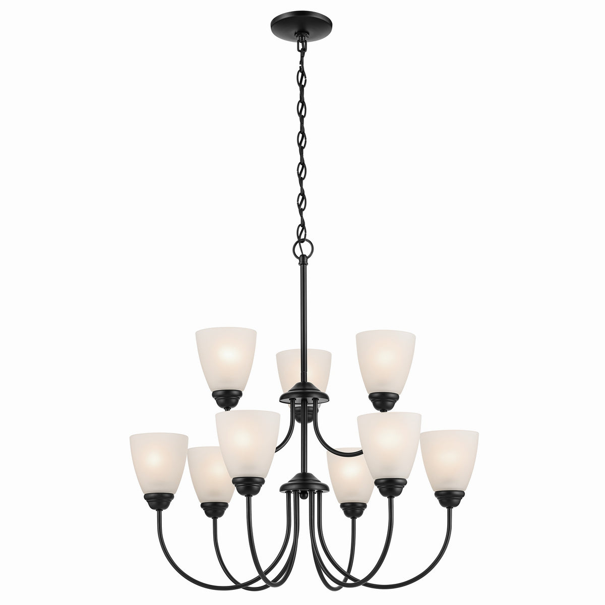 Jolie Nine Light Chandelier in Black