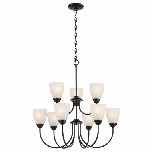 Jolie Nine Light Chandelier in Black