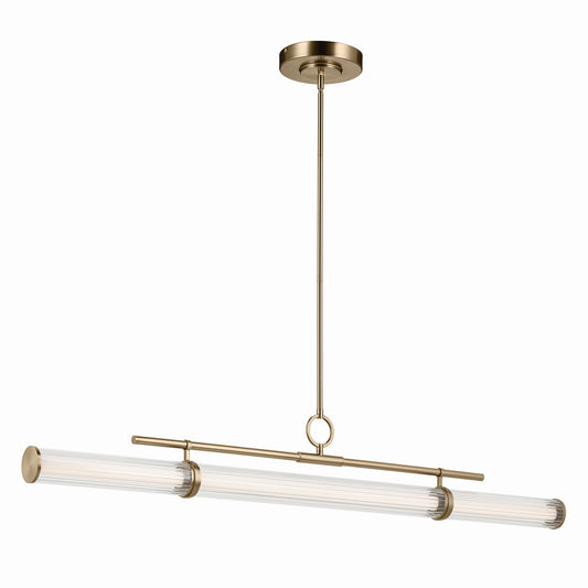 Riven LED Linear Chandelier in Champagne Bronze