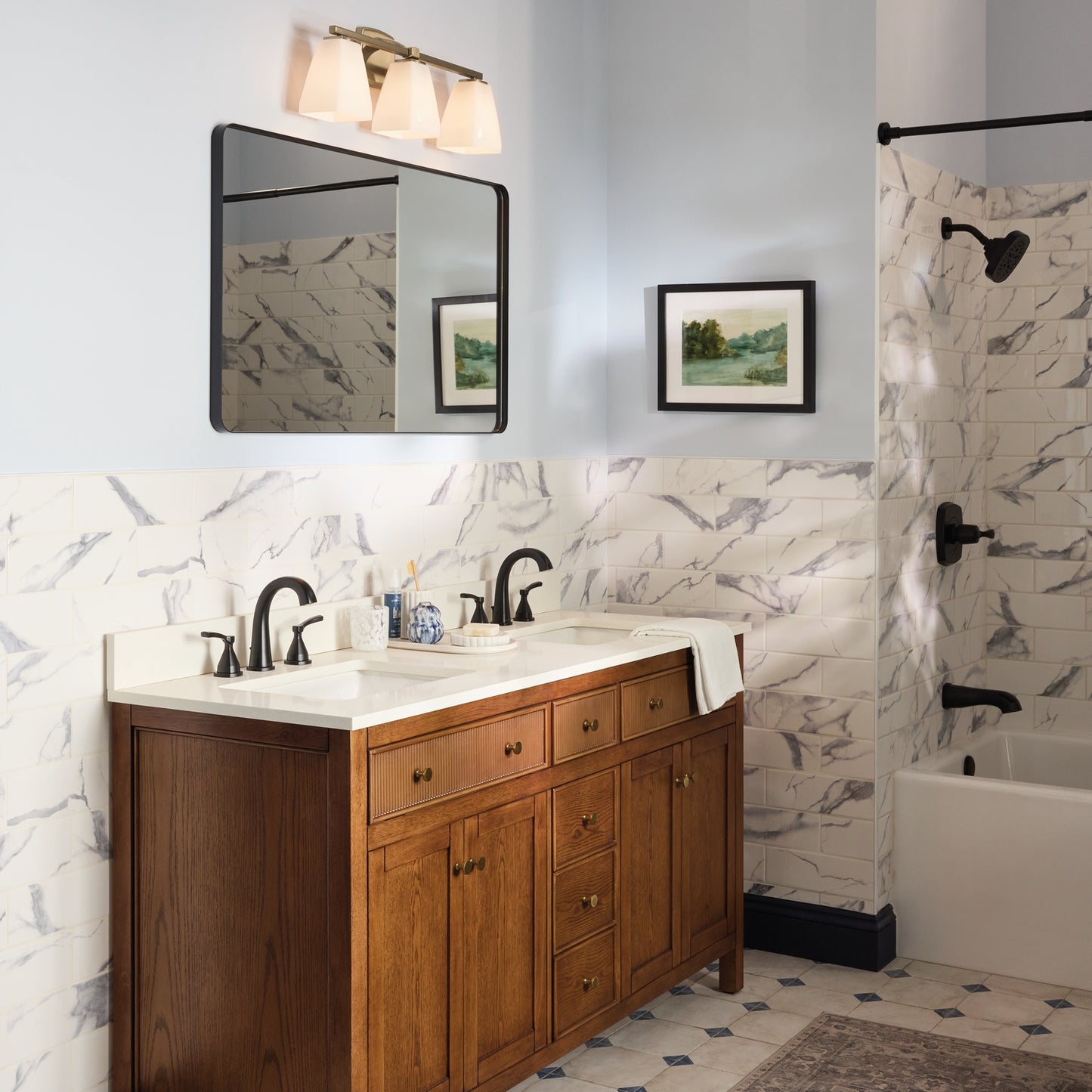 Marant Three Light Bath in Champagne Bronze