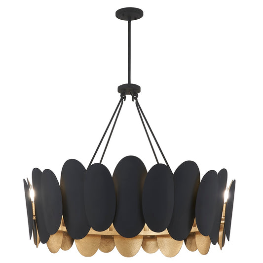 Vailen 12 Light Pendant in Dark Matte Black