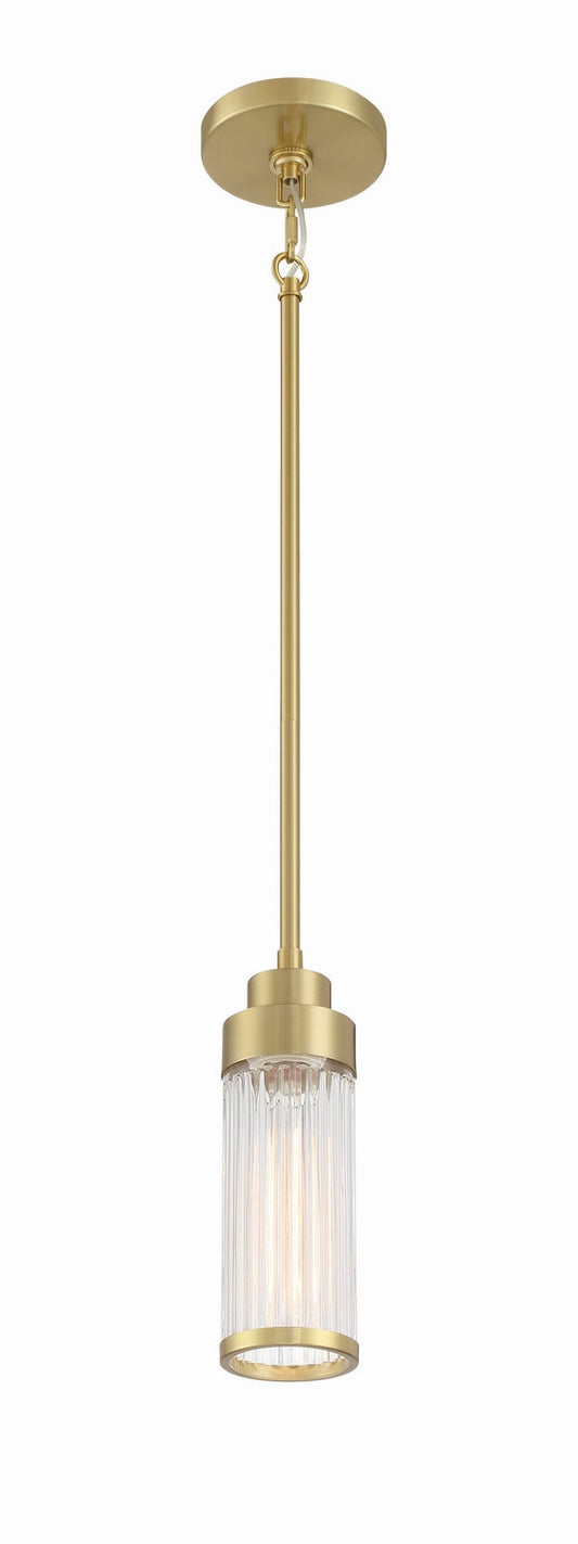 Whittley One Light Mini Pendant in Satin Brass