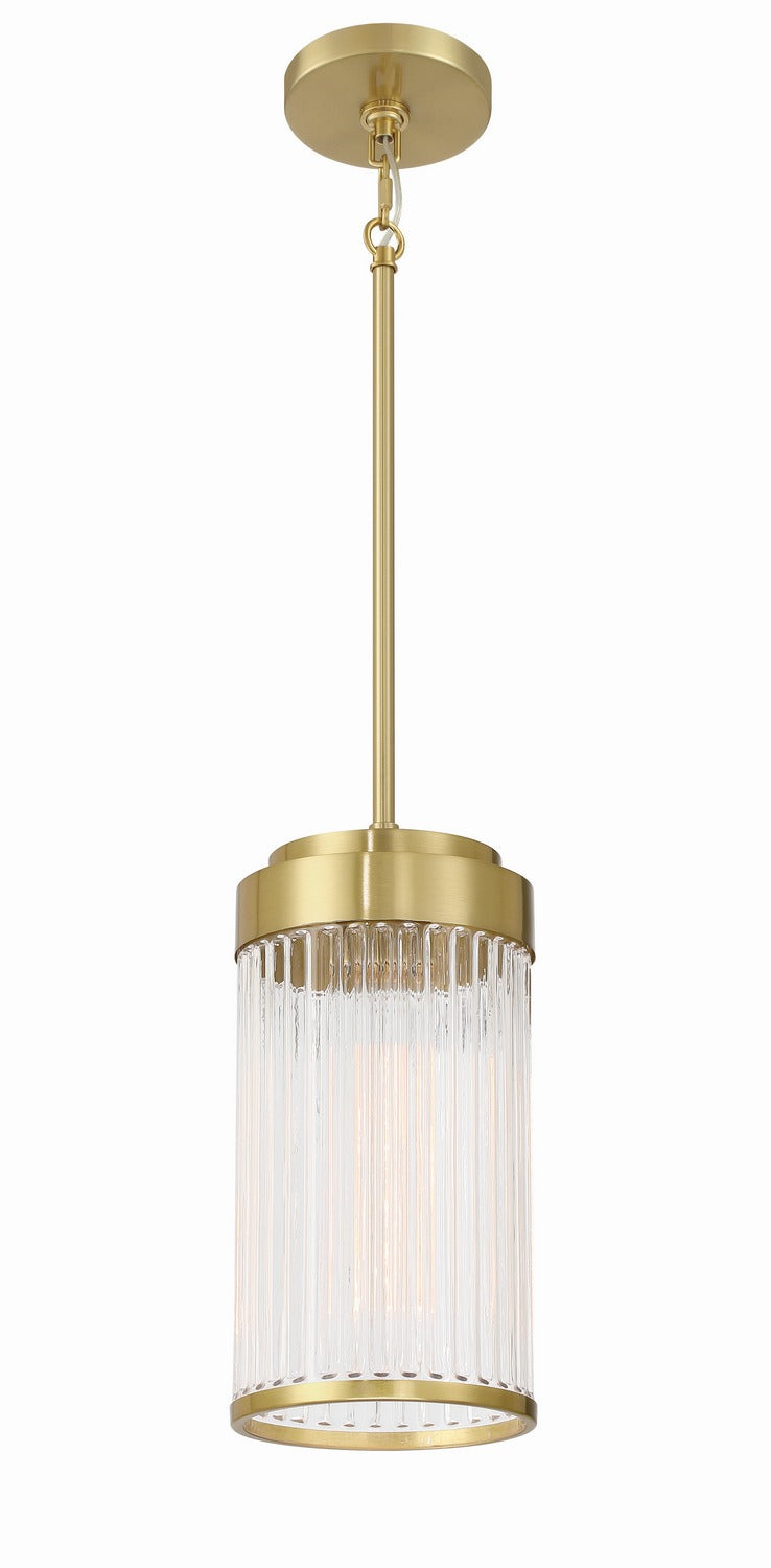 Whittley One Light Pendant in Satin Brass