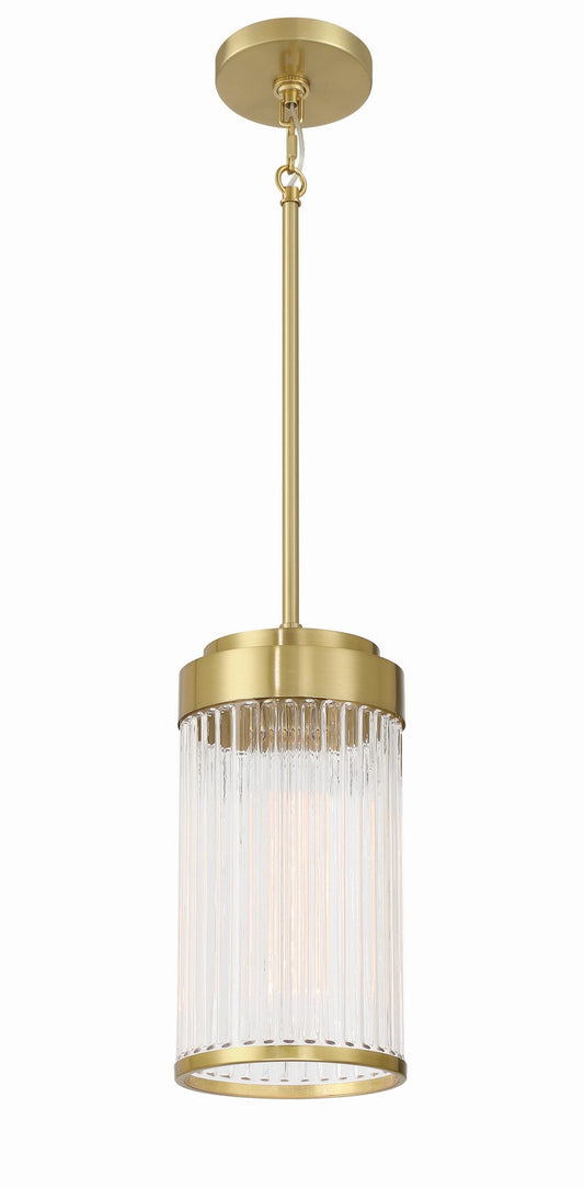 Whittley One Light Pendant in Satin Brass